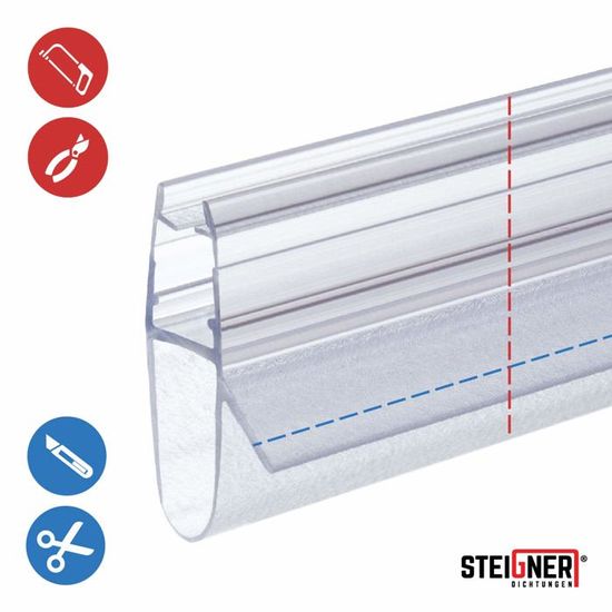 STEIGNER 100cm Joint de douche arrondi courb/é pour les vitres d/’une /épaisseur 5mm// 6 mm// 7 mm// 8 mm UK17 Joint de remplacement
