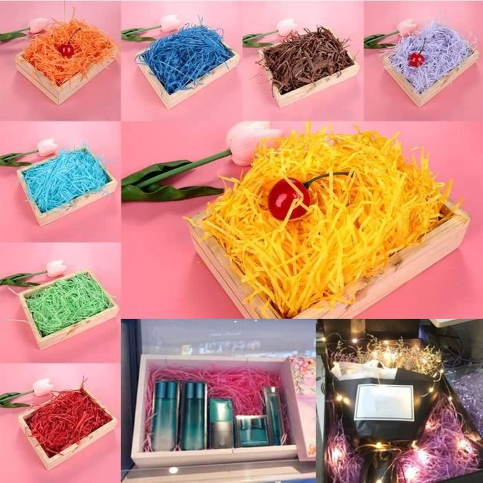Papier Déchiqueté Champagne 100g - Remplissage Pour Paniers Cadeaux, Décoration Fête