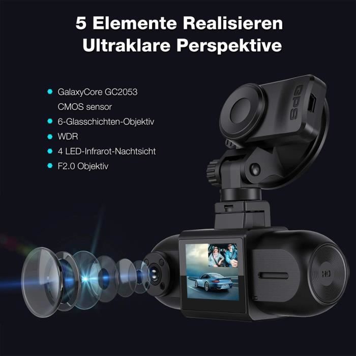 VANTRUE N4 Caméra de Voiture, Dashcam 1440P+Dual 1080P Avant et Arrière,LCD  IPS 2,45 écran,Vision Nocturne IR, WDR,G-Senseur - Cdiscount Auto