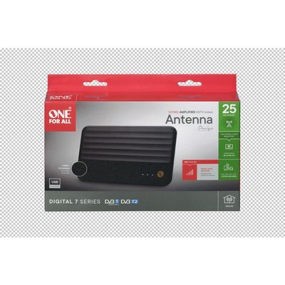One For All Antenne Intérieure Amplifiée 3G/4G/5G Bloque Signaux - Ultra 4K HD TV SV9482-5G Réception Multidirectionnelle