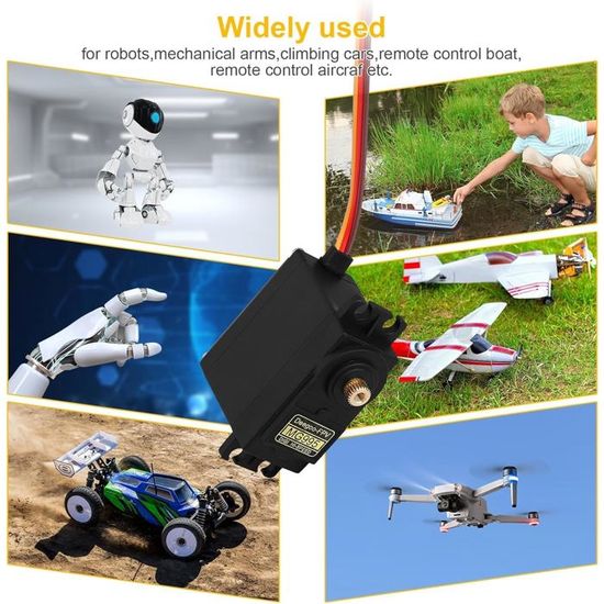 Servo Numérique 17g à Engrenages Métalliques - Haute Vitesse - Adapté RC 1/18, Avions, Hélicoptères, Bateaux, Robots