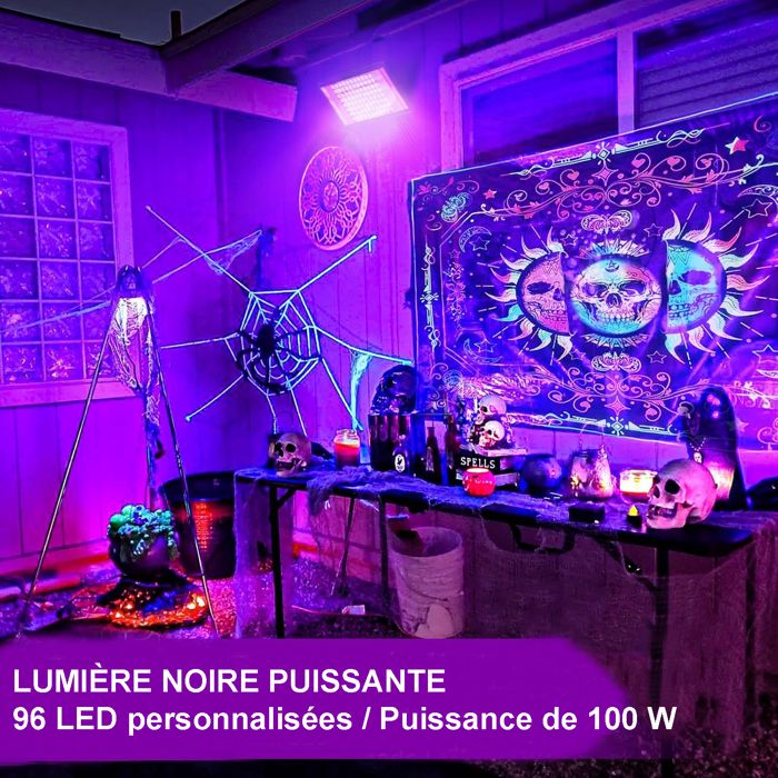 2 Ampoules LED UV 12W Lumière Noire E27 - Effet Fluo Puissant - Idéal Halloween, Fêtes Néon, Peinture Corporelle & UV