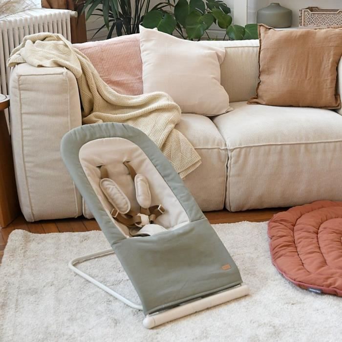 Transat Bébé Pliable Béaba Eazy Relax - 3 Positions, Ultra Compact, Jusqu'à 15kg, Housse Incluse