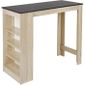 Table Haute De Bar Mange Debout Cuisine Avec Rangements Decor Chene Noir Achat Vente Mange Debout Table Haute De Bar Cdiscount