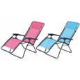 Lot de 2 fauteuils relax de jardin - O'Colors - Rose - Multi positions - Pliable-0