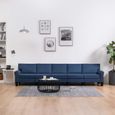 Canapé droit fixe 5 places Style Contemporain Canapé de salon Canapé de relaxation Bleu Tissu Economique #520790-0