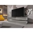 3xeLiving Meuble TV innovant et moderne Sajna 140cm blanc / gris brillant-0