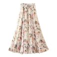Jupe à imprimé floral pour femme jupe jupe longue en mousseline de soie #03-0