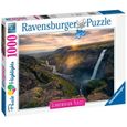 Ravensburger - Puzzle 1000 pièces - La cascade Háifoss, Islande (Puzzle Highlights)-0