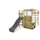 Aire de jeux Portique bois ActionArena FATMOOSE avec toboggan anthracite