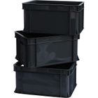 Lot de 3x Bac de rangement empilabl 29L - 41,3x34x24,4cm, Anthracite ARTECSIS - Bac en plastique - Bac de rangement