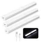 BIVGOCLS-14LED 21cm Bandes Lumineuses a Capteur,Lumière Armoire,Lampe Escalier,USB Rechargeable,avec Bande Magnétique-Blanc Froid
