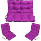 Coussin Dossier pour Banc de Jardin - SUPERKISSEN24 - 100x50 cm et Appui 100x60 + 2X 48x96 cm - Fuchsia