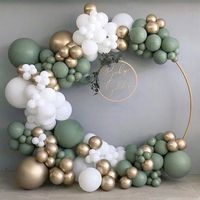 137 pièces sauge vert blanc Chrome or ballon arc Kit anniversaire mariage nuptiale douche poule fête décoration bébé douche