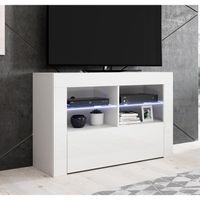 Meuble TV - Lilian - Blanc - LED RGB - 100x65cm