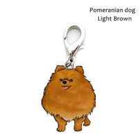Étiquettes d'identification personnalisées pour chien, en métal, en forme de patte de chien gravé -Pomeranian Brown-1pc