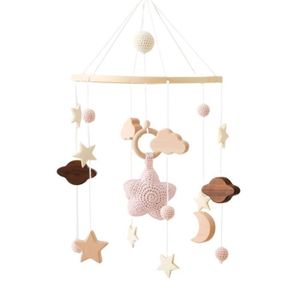 HOCHET Étoile rose - Hochets mobiles en bois pour bébés, Jouets de cloche de lit pour bébés, Support de pull, Cadeau