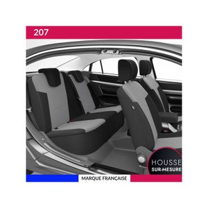 Housses De Siège Auto PEUGEOT 9 Pièces - Tissu Bleu/noir, Compatible 106, 205, 206, 207, 306