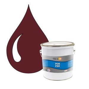 PEINTURE - VERNIS POK FER : Peinture glycéro Fer Antirouille métaux 2,5L - RAL 3005 Rouge vin