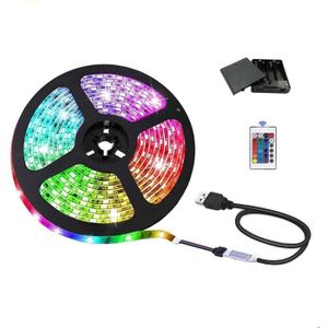 couleur flexible . 3 m 5 V Bande LED USB avec t/él/écommande 24 touches 5050 RVB s/ûr et tactile DIY int/érieur//ext/érieur