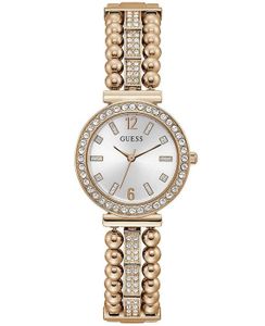 Montre Guess Femme Dorée - Bracelet Caoutchouc Noir W0911L3
