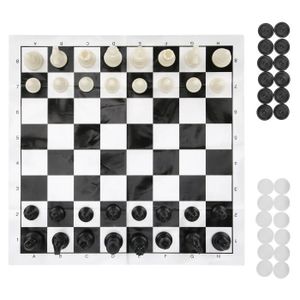 JEU SOCIÉTÉ - PLATEAU 2 En 1 jeu d'échecs, 25x25cm- minifinker xy26319
