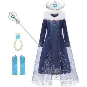 AmzBarley Robe de Reine des Neiges Costume Habiller Déguisement de Princesse Fille Enfant Cosplay Fête Soirée Anniversaire Halloween Carnaval Noël