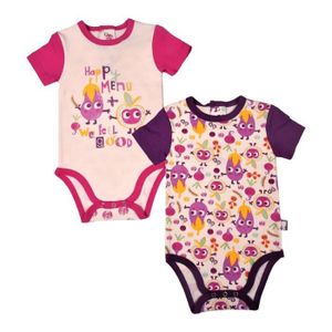Lot de 2 bodies manches courtes b/éb/é fille Miss Pinky Petit B/éguin 3 mois Taille