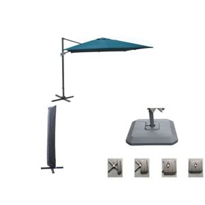 PARASOL Set d'ombrage complet (1 parasol déporté NH 3x3 + 1 housse + 1 lestage) - bleu