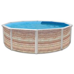 PISCINE PINUS Piscine hors sol ronde en acier 640 x 120 cm (Kit complet piscine, Filtre, Skimmer et échelle)