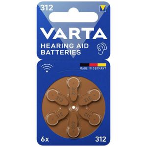 PILES Varta Hearing Aid PR41 Pile bouton ZA 312 zinc-air