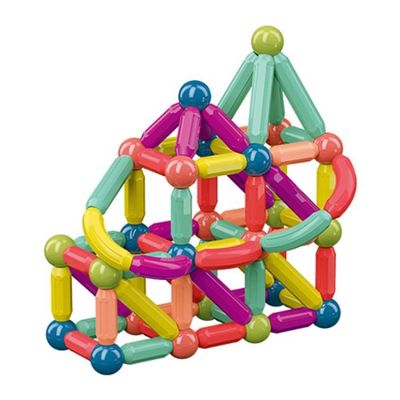 25-144Pcs bâton magnétique blocs de construction jeu jeu bricolage  magnétique briques de jouet magnétique