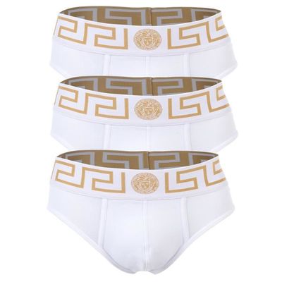 Versace Slip Homme uni Paquet de 3 Blanc Cdiscount Pret a Porter