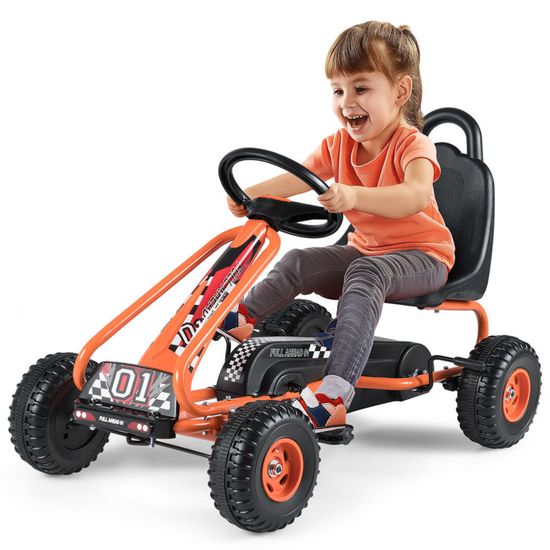 Kart à Pédale 509 Crew XSpeed Orange - Siège Réglable, Frein à Main, Dès 4 Ans - Fun Et Sportif