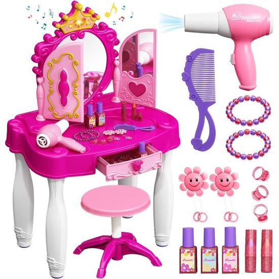 Jeu Coffure Enfant - Prncess - Kt de Pette Coffeuse Jouet - Smulaton Sèche-cheveux Pegne