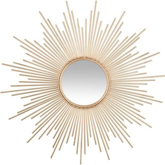 Miroir soleil tube doré D99