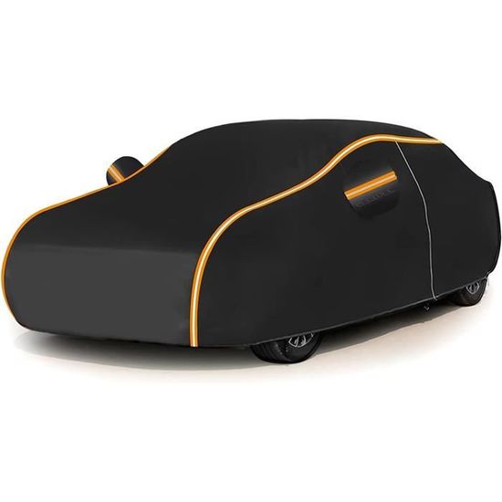 Housse Voiture Porsche Boxster S 987 2004-2011 - Protection Extérieure 4 Saisons Noire Orange