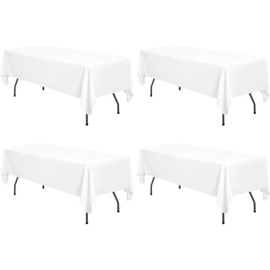 Lot De 8 Nappes En Polyester Noires Pour Table Rectangulaire De 2,4 M