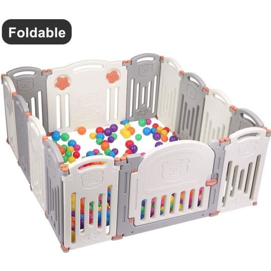 Parc Bebe Pliable En Plastique Activite De Securite 14 Elements Blanc Et Gris Cdiscount Puericulture Eveil Bebe