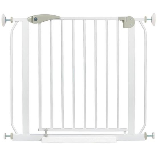 Barrière de sécurité BERRIN - ib style® - 175-185 cm - Portillon - Auto-close - Blanc