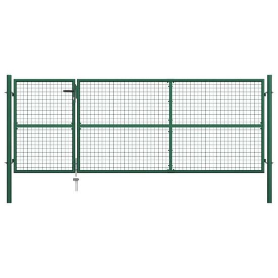 🍞7786Portillon grillagé Portail de clôture-Porte de jardin Portillon Acier350x125 cm Vert