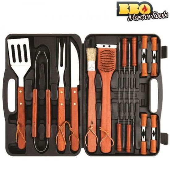 Mallette Ustensiles BBQ Lacor – 5 Pièces Inox – Poignée Anti-chaleur – Lave-vaisselle – 47 Cm