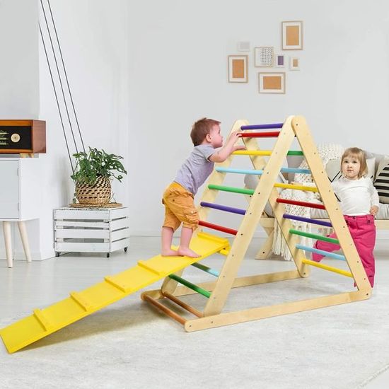 Triangle escalade enfants 3 en 1, rampe double-face pour grimper et