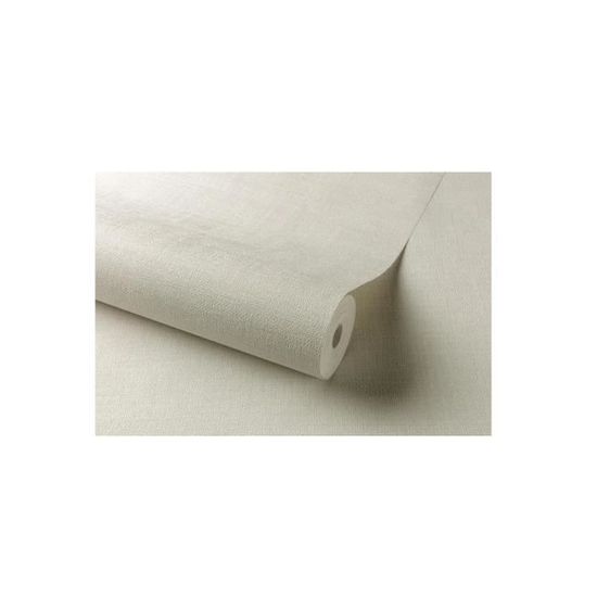 INSPIRE Papier peint Vinyl intissé Textile blanc touche nacré 10.05 x 0.53 m Réf 82605280