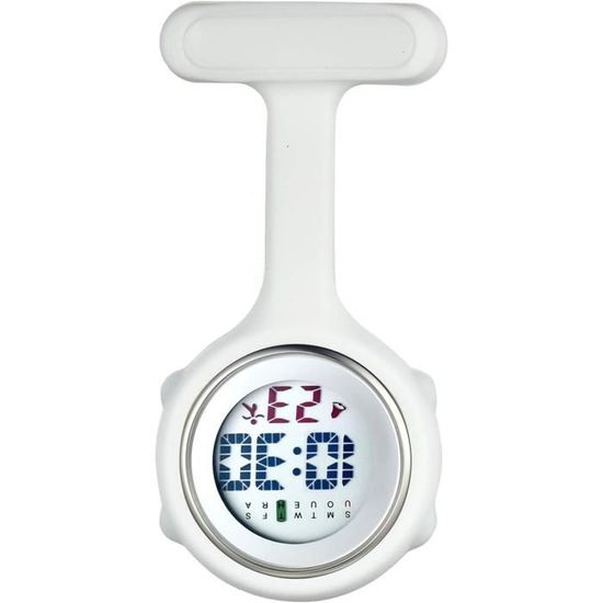 Montre de Poche avec épingle,Montre Infirmiere Clip Montre d’infirmière avec Broche en Silicone