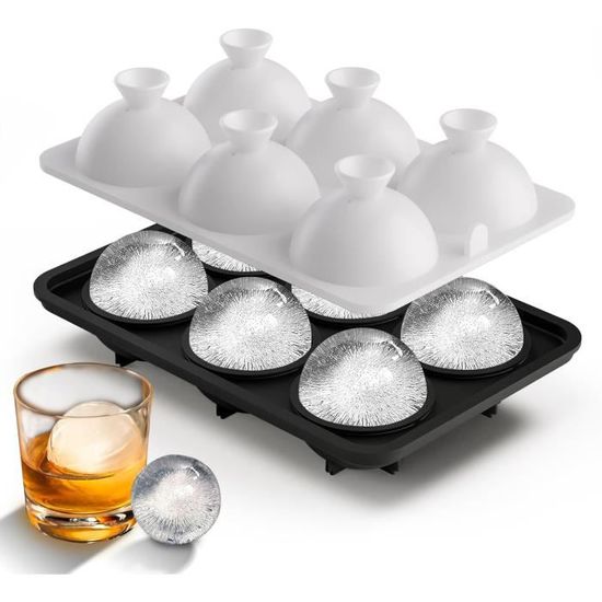 Obstrucfos-Grand Moule à Boules De Glace En Silicone Pour Whisky,qualité Alimentaire,6cm,rond