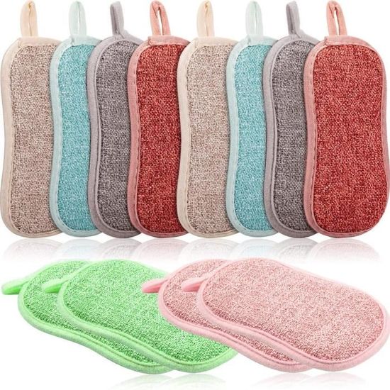 Éponges Microfibre Lavables Réutilisables - Lot 6 (5+1 Offerte) - 13x8 Cm, Absorption Rapide - Pour Vaisselle, Surfaces, Voiture