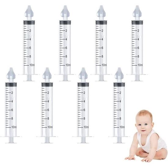 Seringue Nasale Bébé 4PCS - Silicone Réutilisable - Nettoyage Nez Bébé - Sécurité BPA Free