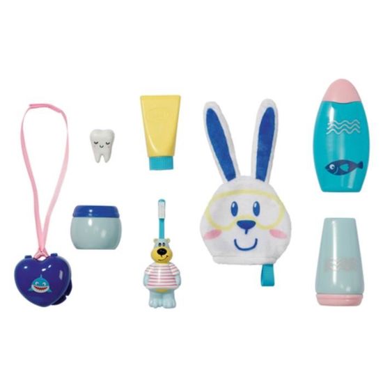 Baby born Bath Ensemble pour s'amuser 834282-8 accessoires pour les poupées qui mesurent jusqu'à 43 cm - Avec 1 brosse à dents, 1 gant de toilette, des bouteilles Baby born Bath Ensemble pour s'amuser 834282-8 accessoires pour les poupées qui mesurent jusqu'à 43 cm - Avec 1 brosse à dents, 1 gant de toilette, des bouteilles