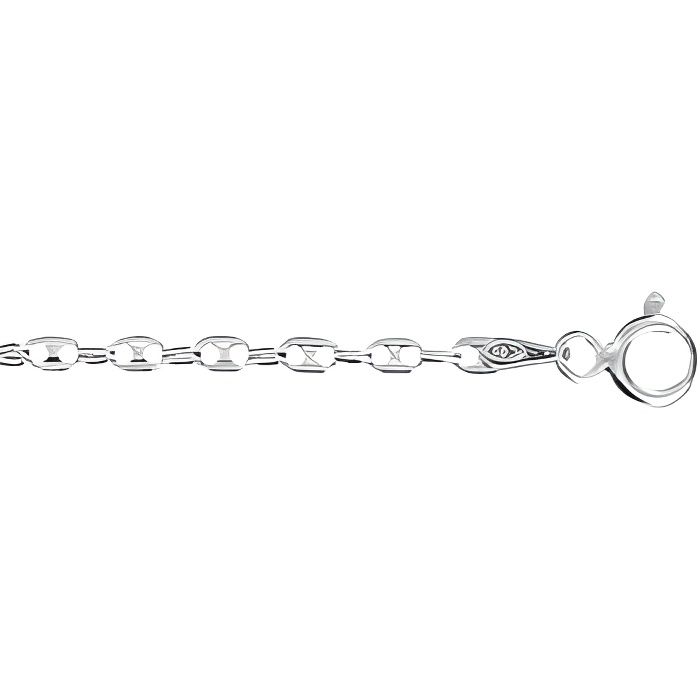 Chaîne argent maille grain de café 40cm